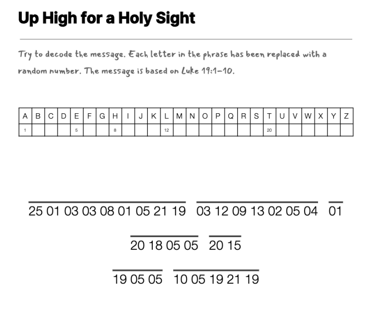 A Surprise Visitor for Zacchaeus cryptogram